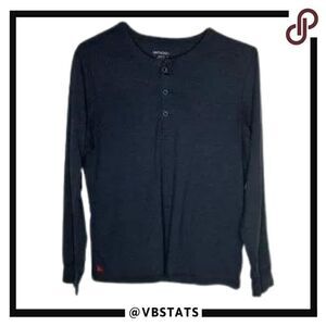 UNTUCKit Albarino Slate Charcoal Blue Long Sleeve Henley in Size Medium